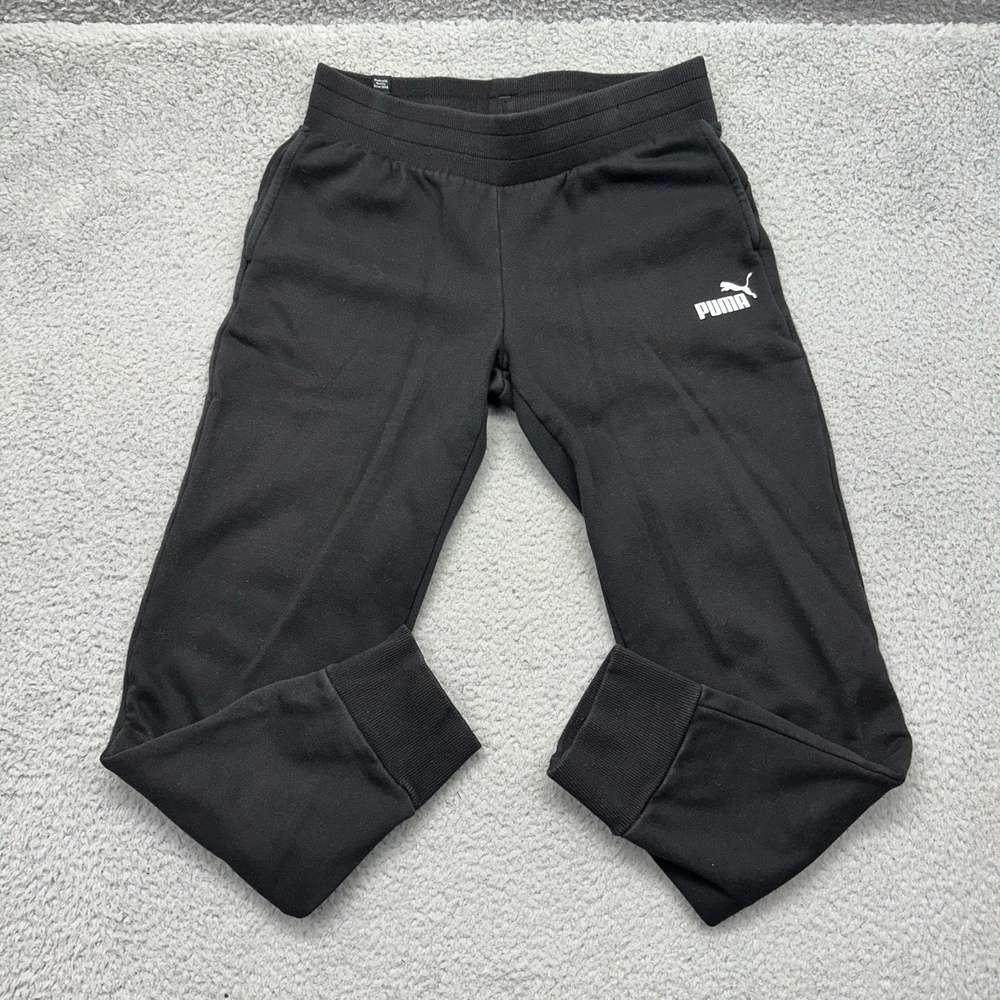 Puma Women’s Size XS Black Elastic Waistband Cuffed Ankles Jogger Athletic Pants